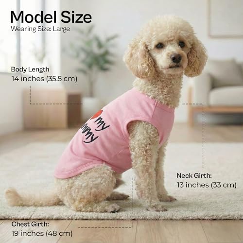 I Love My Mommy Dog Shirt 100% Cotton Shirts for Large Dogs (4X-Large (65-110lbs))
