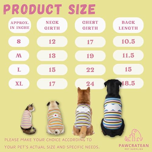 3 Pack Pet Cotton Sleeveless Top Striped Vest Top Soft Breathable Puppy Tank Top Cat Tee Dog Sleeves Top (Medium)