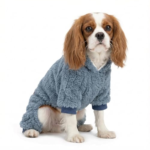 Collared Neck Dog Sweater Pajamas (X-Small / Steel Blue)