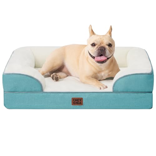Orthopedic Small Dog Bed (Turquoise Blue / 24.0"l X 18.0"w X 6.0"th)