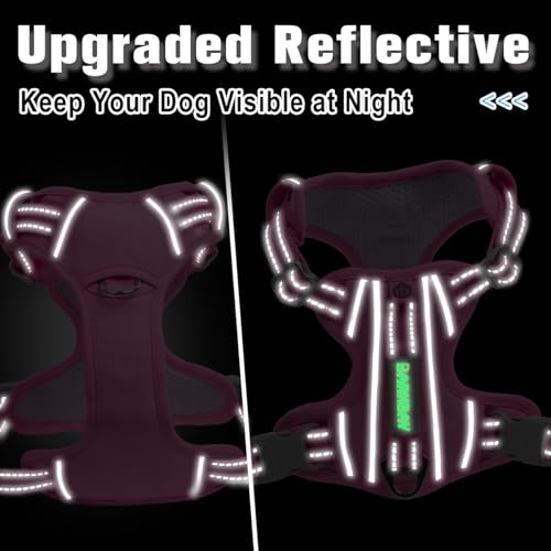 Dog Harness No Pull with ID Tag Pocket (Medium(Chest:22.5-28") / Pink)