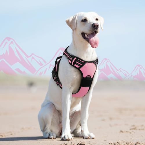 Dog Harness for Large Dogs (Large / Pink)