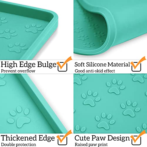 Pet Placemat for Dog and Cat (18"L x 12"W / Green)