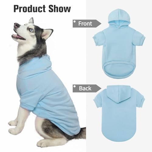 Dog Hoodie for Large Dogs (#2 Blue(Plain) / XX-Large (All Breed Sizes))