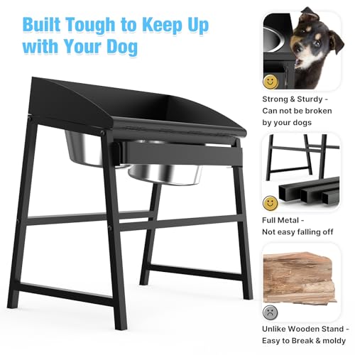 15" Tilted Elevated Dog Bowl