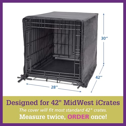 Dog Crate Cover (Navy Blue / 42.0"L x 28.0"W x 30.0"H)