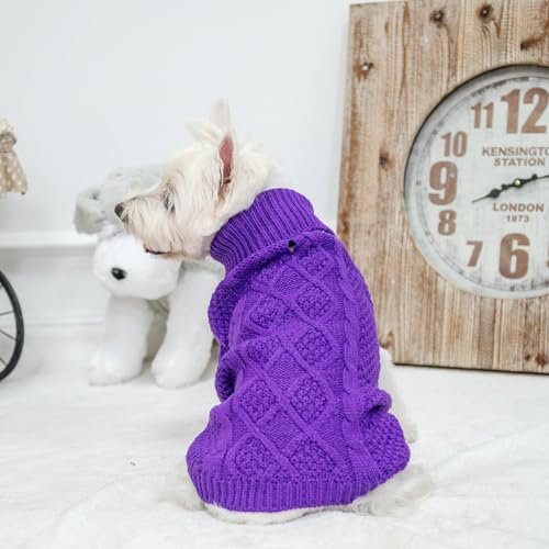 Turtleneck Dog Sweater (Small / Purple)