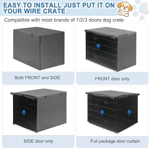 24 Inch Dog Crate Cover (24.0"L x 18.0"W x 20.0"H / Minimalist Gray)