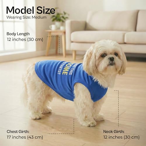 Dog Tshirt Embroidered “ Awesome “ Tank Top (M)