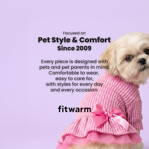 Ribbed Knitted Dog Tutu Dress (X-Small / Light Pink)