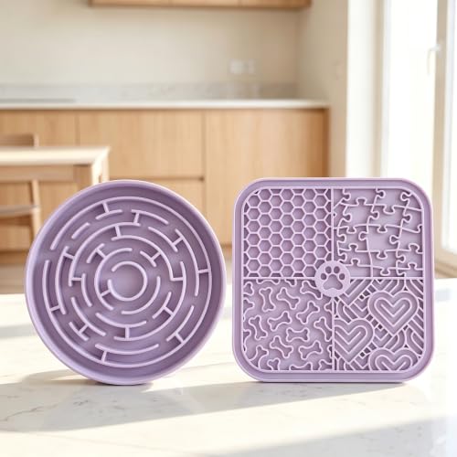 Dog Lick Mat for Anxiety Relief (Purple+Purple)