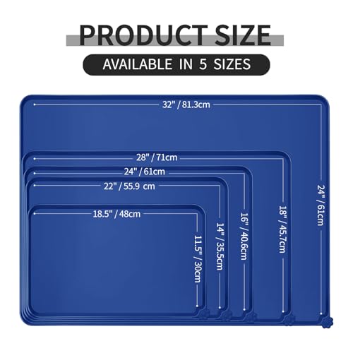 Silicone Pet Feeding Mat (Navy Blue / 18.5" x 11.5")