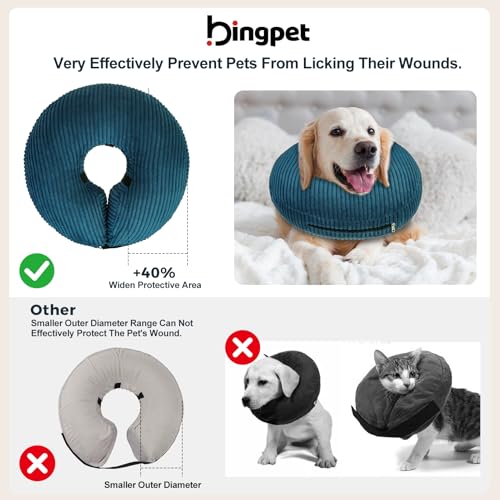 Inflatable Dog Cone Collar (Navy Blue / S(Neck: 11"-13" | Diameter: 15"))