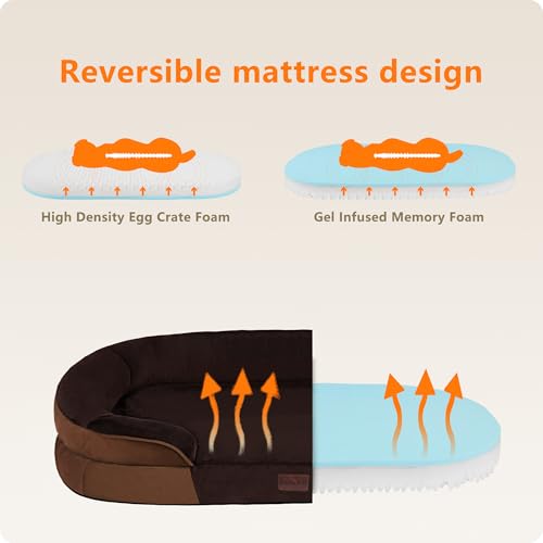 Orthopedic Waterproof Medium Dog Bed Sofa (Medium(28 x 21 x 5.5 inch) / Brown)