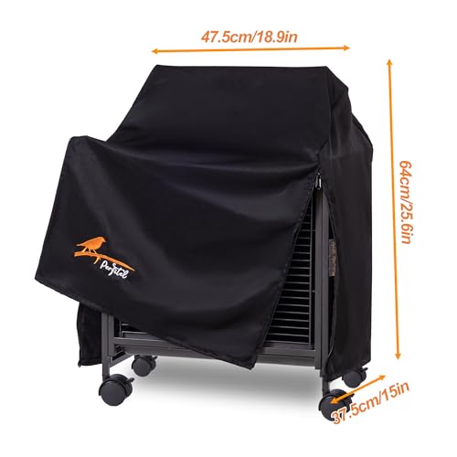 Small Black Blackout Bird Cage Cover (18.9"L x 15"W x 25.6"H)