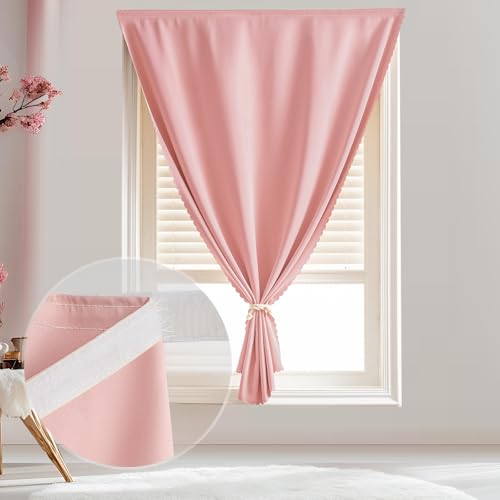 Self Adhesive Curtain (47"W x 96"L (Pack of 1) / Pink)