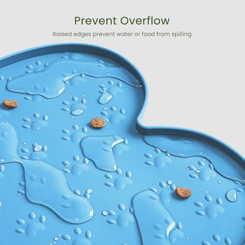 Dog Food Mat Anti (19.4" x 9.8"-2PCS / Blue)