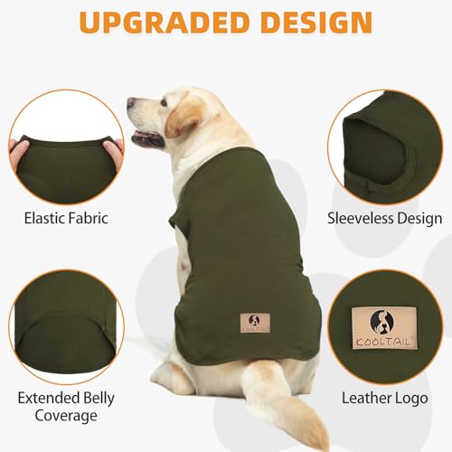 Large Dog Clothes for Boy Girl (Green & Light Green / X-Large(Chest 26", Back 19"))