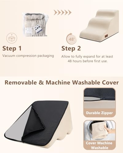 Dog Stairs for Small Dogs (Beige)