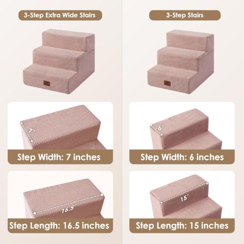 Dog Stairs 13.5" H (Pink / Extra Wide 16.5" x 21" x 13.5")