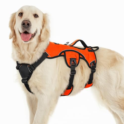 Escape Proof Dog Harness for Large (Orange / Large)