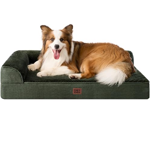 XL Dog Bed Memory Foam for Crate (Dark Green / 41.0"L x 27.0"W x 6.5"Th)
