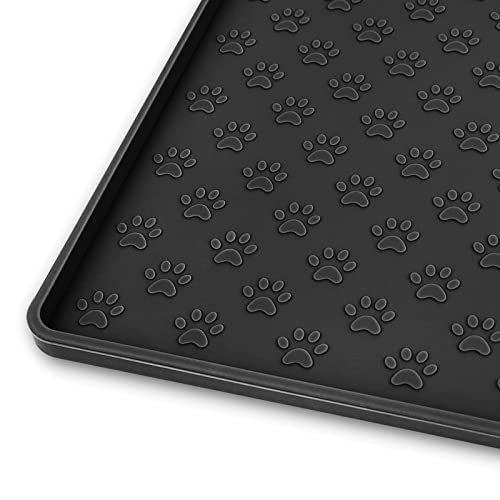 Pet Placemat for Dog and Cat (18"L x 12"W / Black)