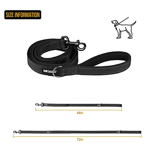 No Pull Dog Leash with Handle for Medium Large Dogs (Black / 4FT)