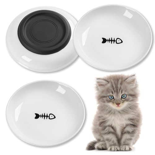 Cat Food Bowl (Shallow Dish | 3 PCS / Fishbone)