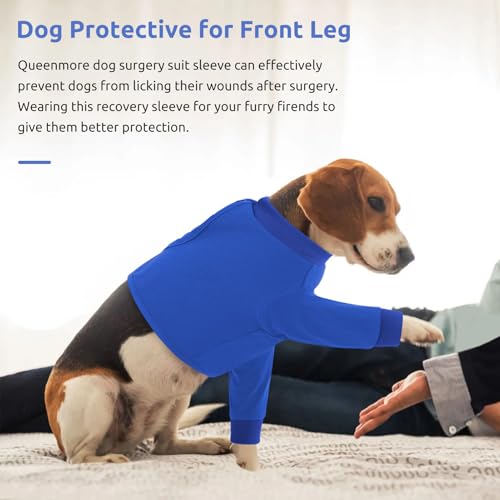 Dog Surgery Recovery Sleeve for Front Leg (X-Large / Blue)