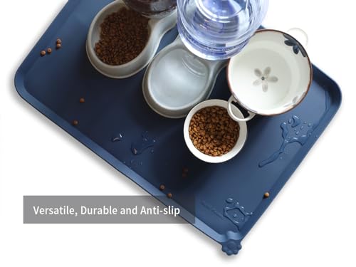 X Large Silicone Pet Food Mats (28" x 20" / Indigo Ink)
