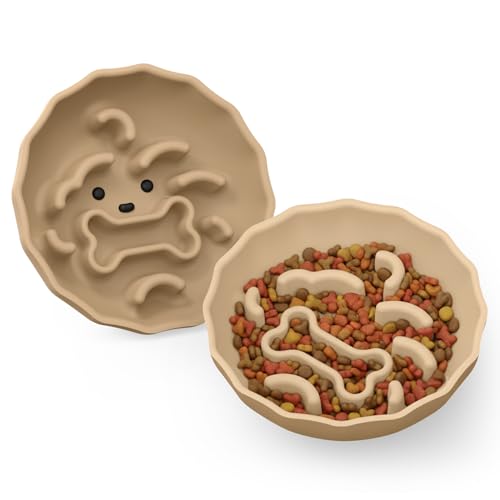 Slow Feeder Dog Bowls Made of Premium Food (Brown / Doggy)