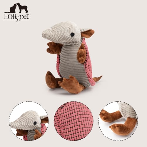 Armadillo Squeaky Dog Toys for Medium Large Dogs (14 IN / Bright Pink)