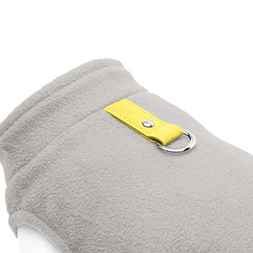 Fleece Vest Dog Sweater (Gray-Yellow / Small (Around 6-lb))