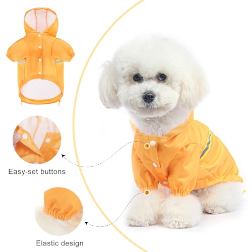 Dog Raincoats for X (Solid Yellow / XS(Back 10.5", Chest 16.9", Neck 12"))