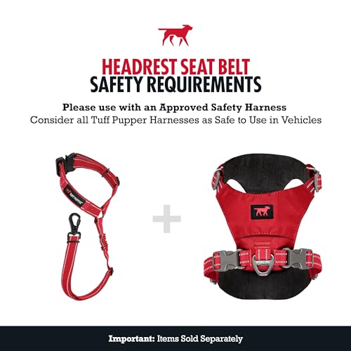 Dog Seat Belt for Car Headrest (Red)