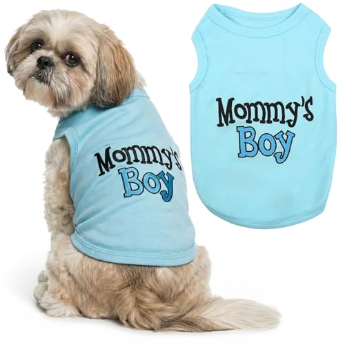 Dog Shirt Mommy’s Boy Pet Shirt (Medium (8-12lbs))