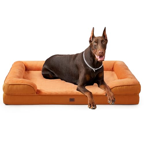 Orthopedic XXL Dog Bed (Pumpkin Orange / 48.0"l X 35.0"w X 8.0"th)