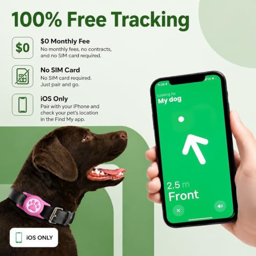 Dog Tracker with Apple Find My (Rose Red)