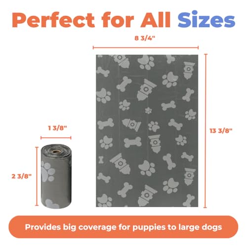 Poop Bags for Dogs (Gray / 240 Bags)