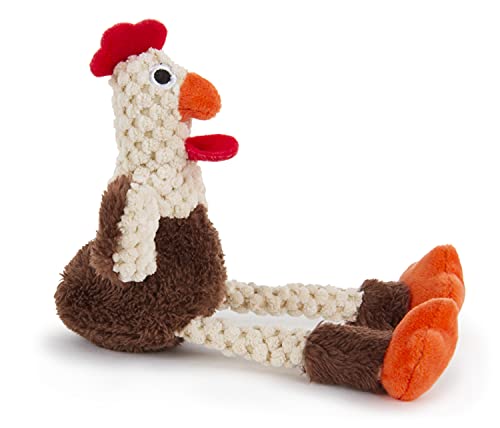Checkers Just for Me Skinny Rooster Squeaky Plush Dog Toy (Checkers - Skinny Rooster (Brown) / Mini)