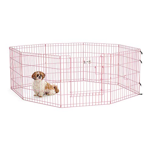 MidWest 24 Inch Pink Exercise Pen (Pink w/ Door / 24" H)