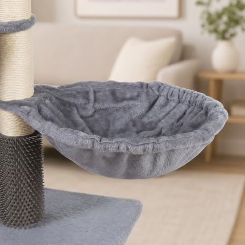 Cat Tree with Cat Condo and Two Hammocks (Small / grey2)
