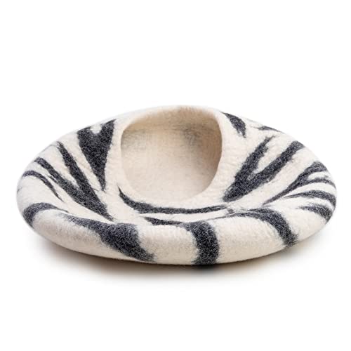 Luxurious Merino Wool Cat Cave (Zebra)