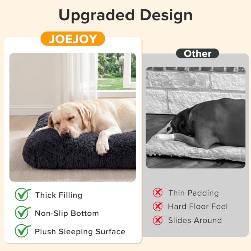 Large Dog Bed Crate Pad (44.0"L x 32.0"W x 4.0"Th / Dark Grey)