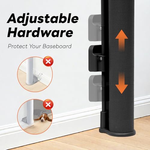 2 Pack) Retractable Baby Gates for Doorways, 55" Wide Mesh Dog Gate (Black / 33'' Tall X 55'' Wide (2 Pack))