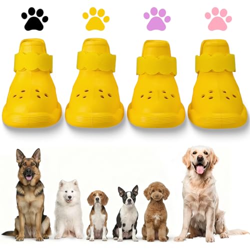 Dog Shoes for Hot Pavement and Snow (Yellow / XXL)