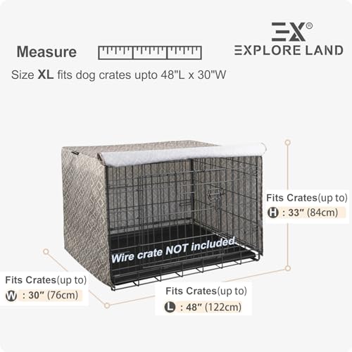 Pattern Dog Crate Cover (Brown / 48.0"L x 30.0"W x 33.0"H)