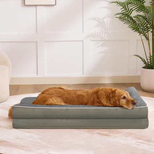 XXL Orthopedic Dog Bed (48.0"L x 35.0"W x 7.5"Th / Olive Green)