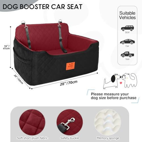 Large Dog Car Seat (Black/Red)